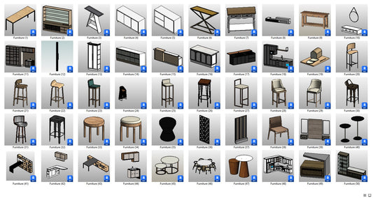 50pcs Revit furnitures 09