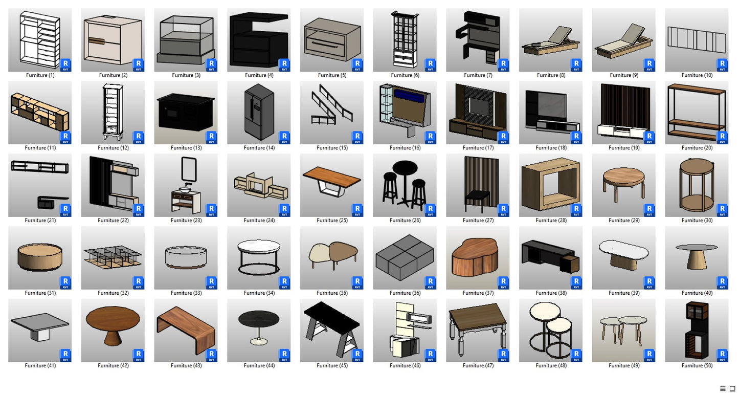 50pcs Revit furnitures 11